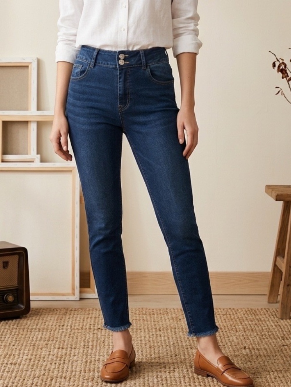 Womens Cropped Jeans